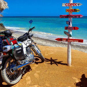 motorcycles by the beach